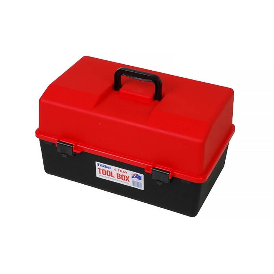 Fischer 465mm Red/Black 6 Tray Tool Box (Special Order)