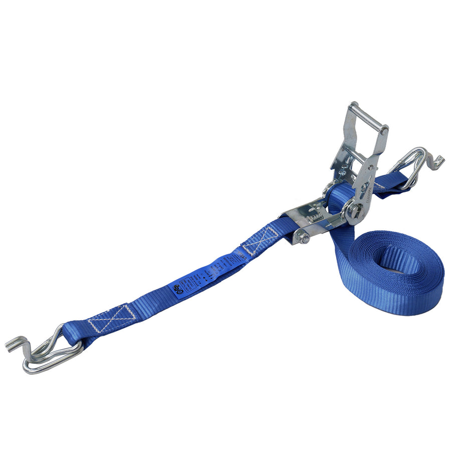 Fasty Ratchet Tie Down 5M x 25mm Blue Hook & Keeper 500kg - 2 Piece