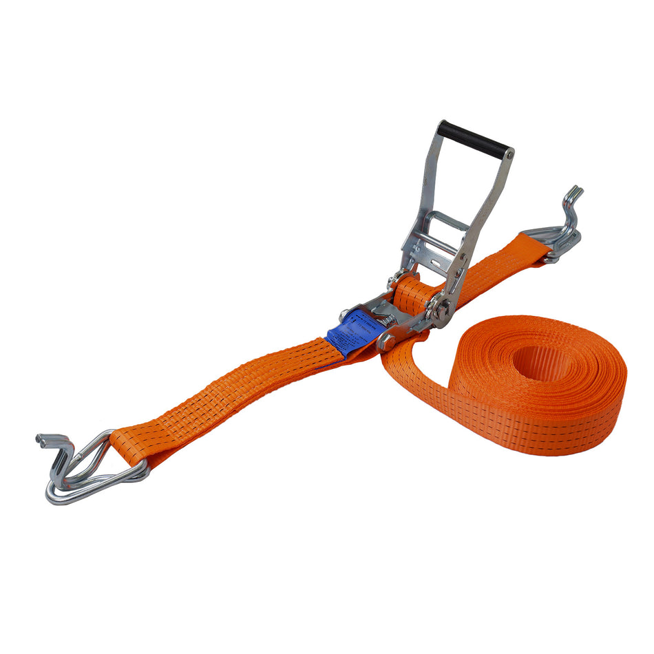 Fasty Ratchet 10M x 50mm Orange Tie Down Hook & Keeper 2500kg - 2 Piece