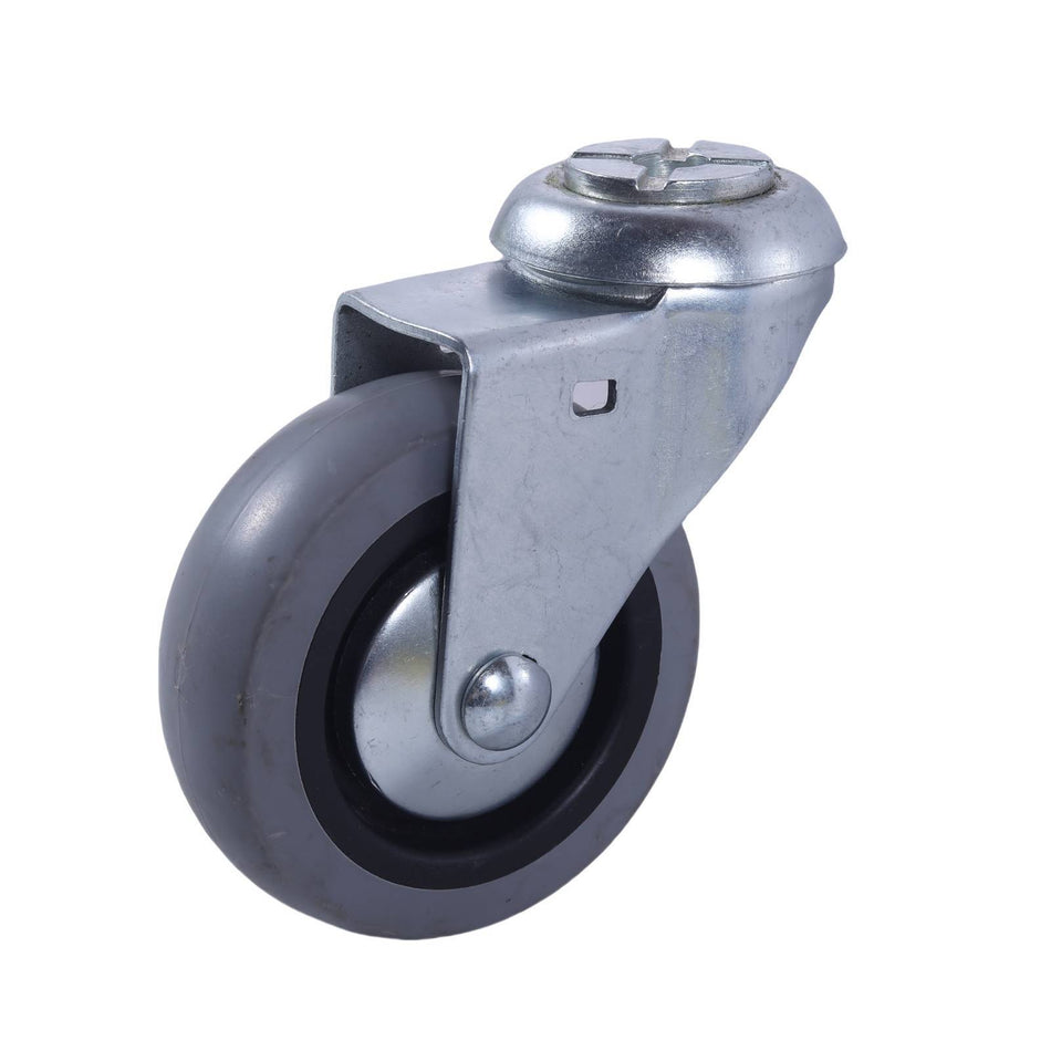 Easyroll 75mm Grey Rubber Bolt Hole G1 Series Castor 55kg