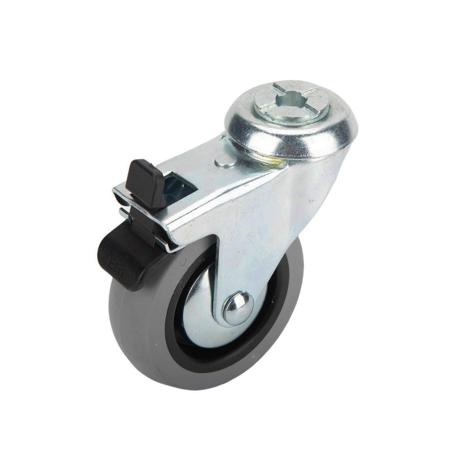 Easyroll 75mm Grey Rubber Bolt Hole Brake G1 Series Castor 55kg