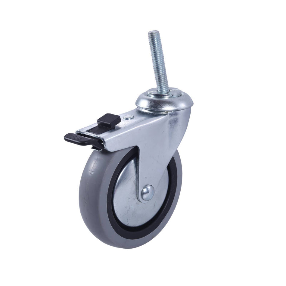 Easyroll 100mm Grey Rubber Total Lock G1 Series Castor 55kg