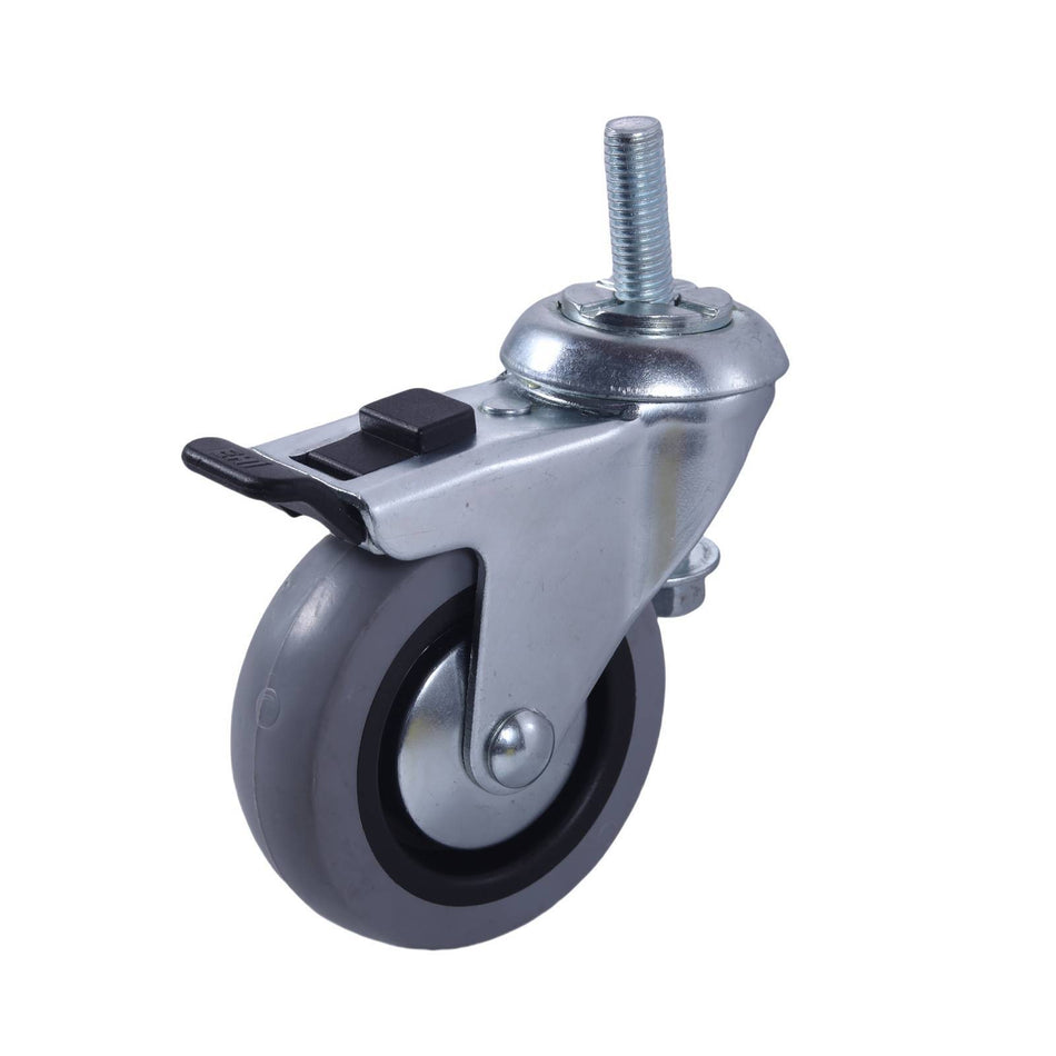Easyroll 75mm Grey Rubber Total Lock G1 Series Castor 55kg