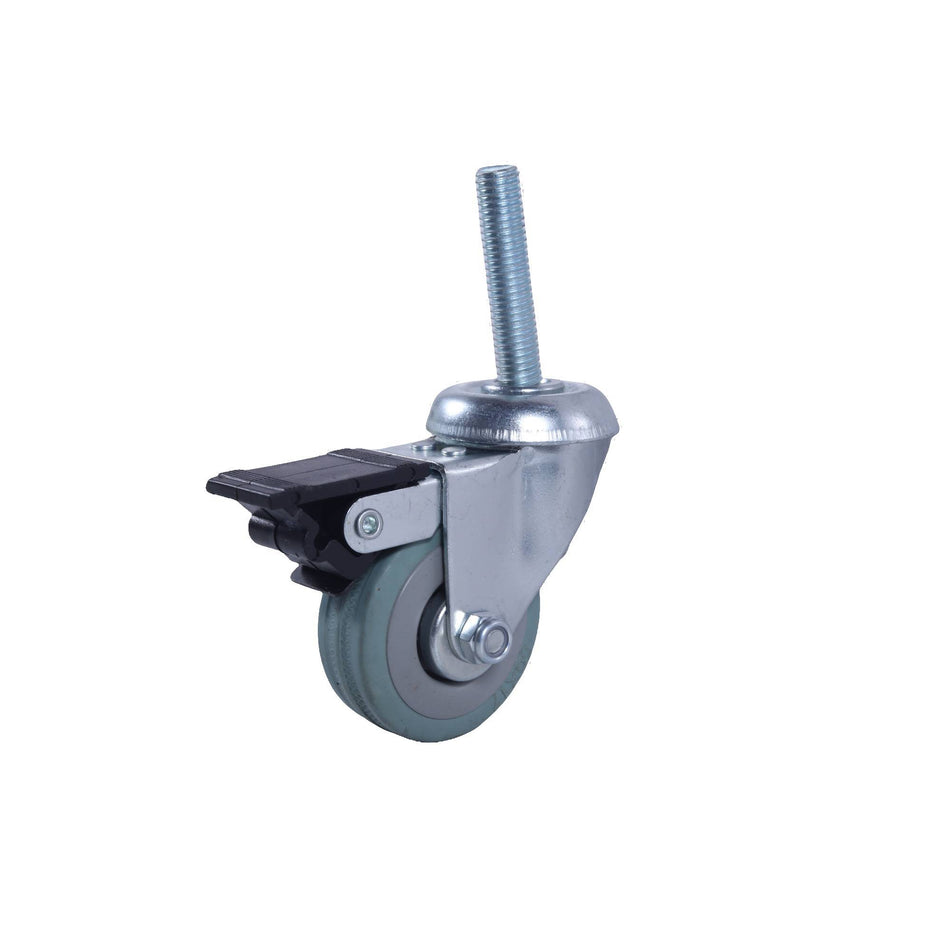 Easyroll 50mm Grey Rubber Swivel Brake G1 Series Castor 45kg