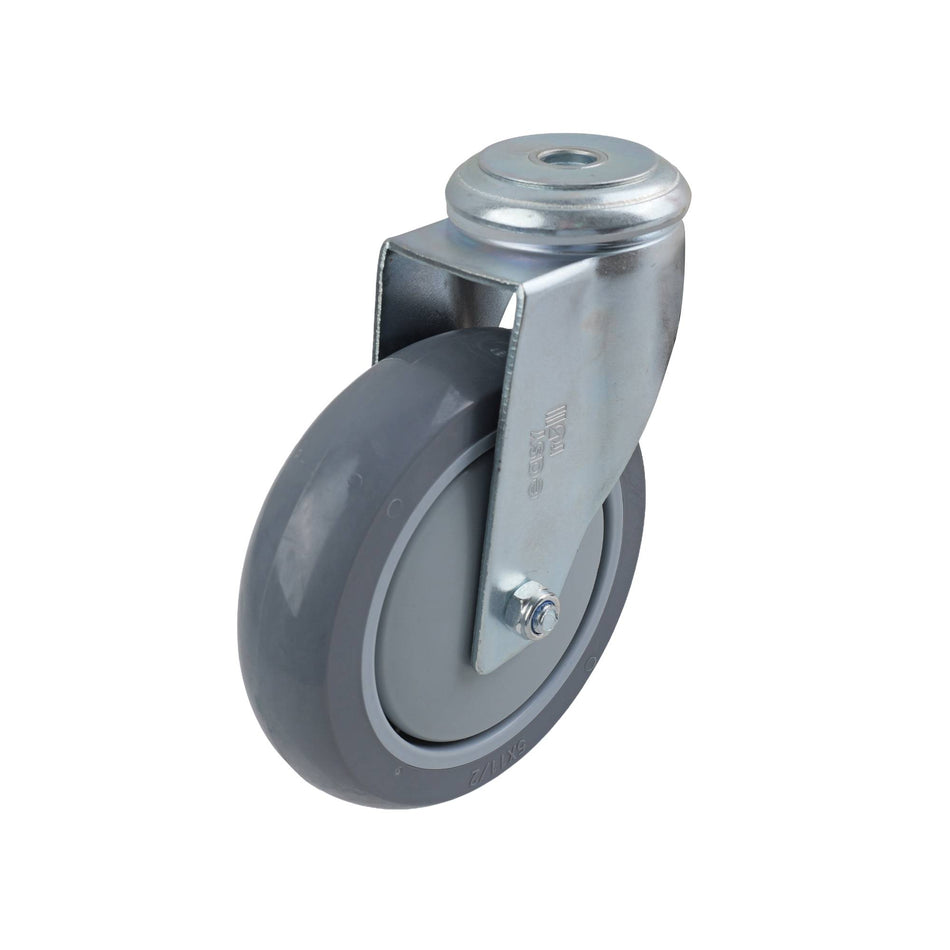 Easyroll 125mm Grey Urethane Bolt Hole G6 Series Castor 130kg