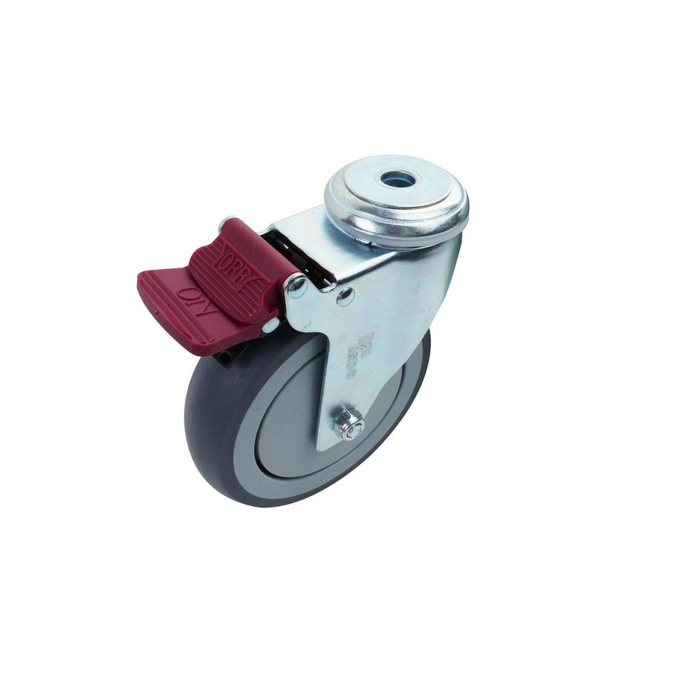 Easyroll 125mm Grey Rubber Bolt Hole G6 Series Castor 130kg