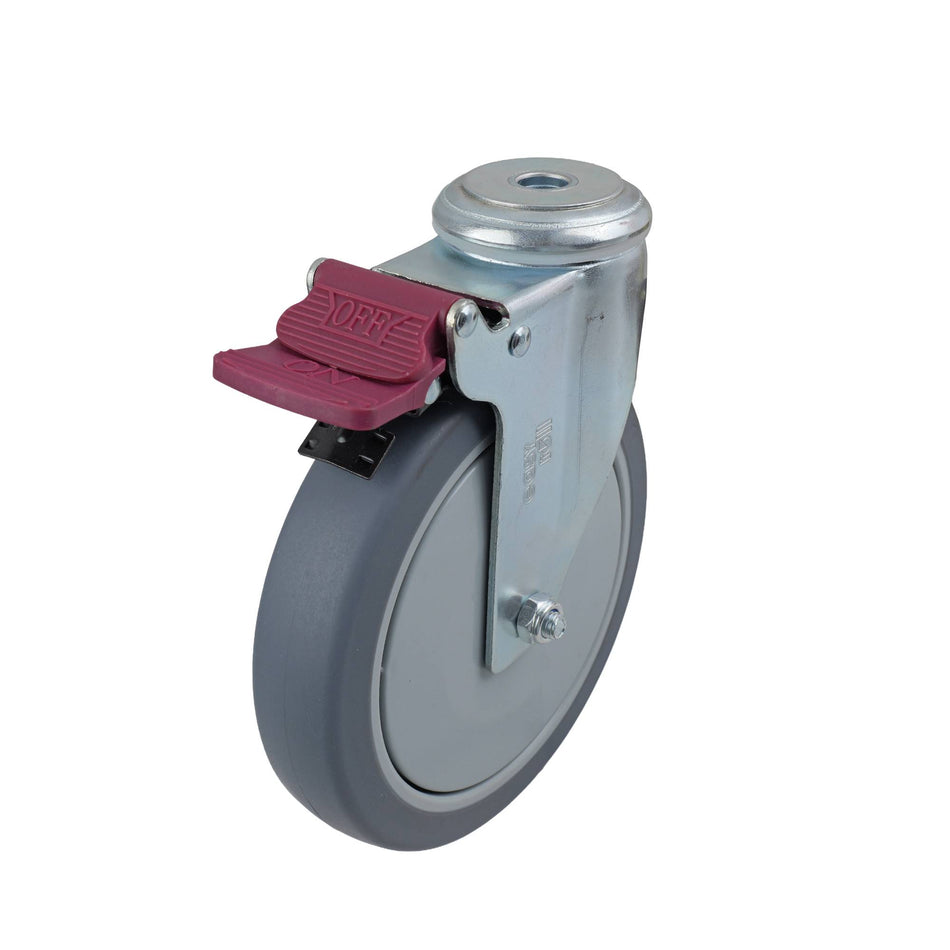 Easyroll 150mm Grey Rubber Bolt Hole G6 Series Castor 130kg