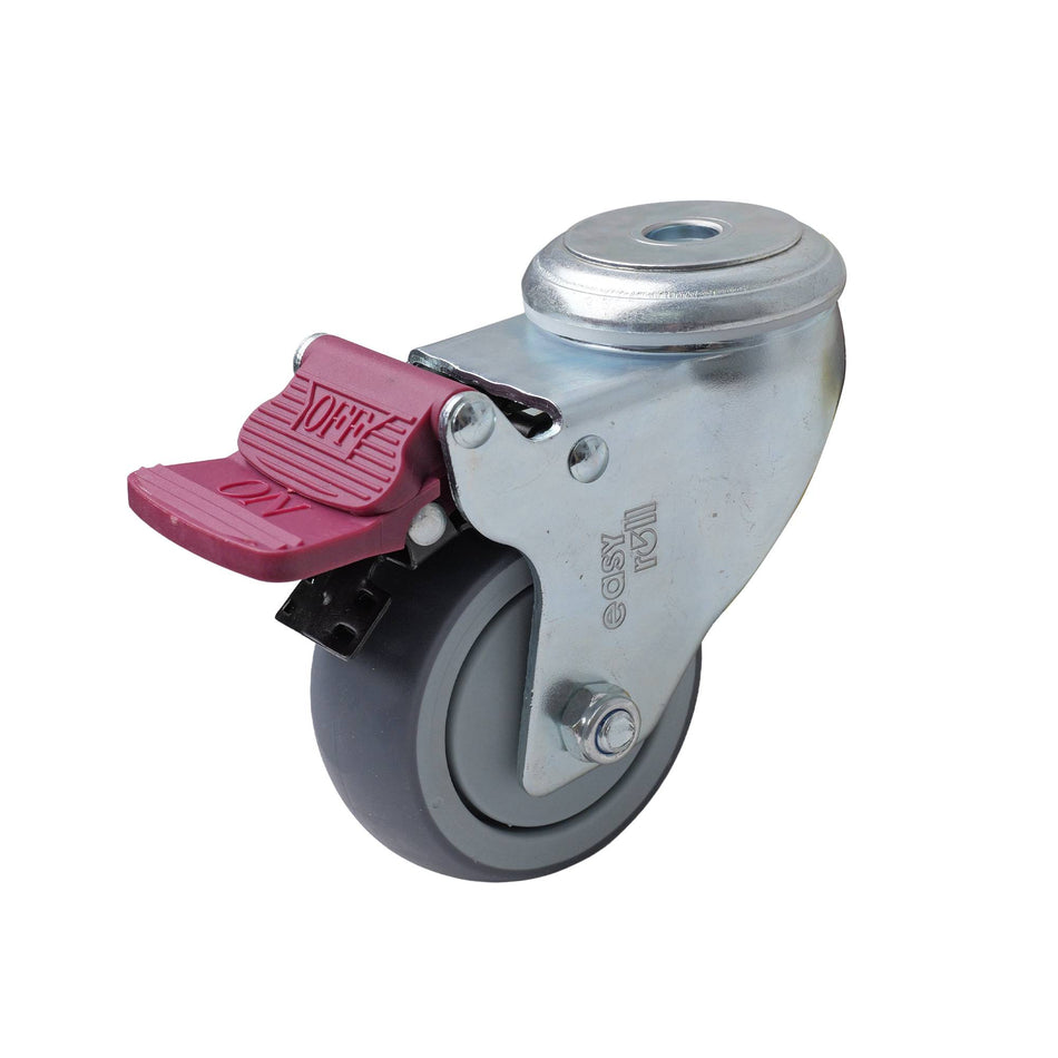 Easyroll 75mm Grey Rubber Bolt Hole G6 Series Castor 90kg