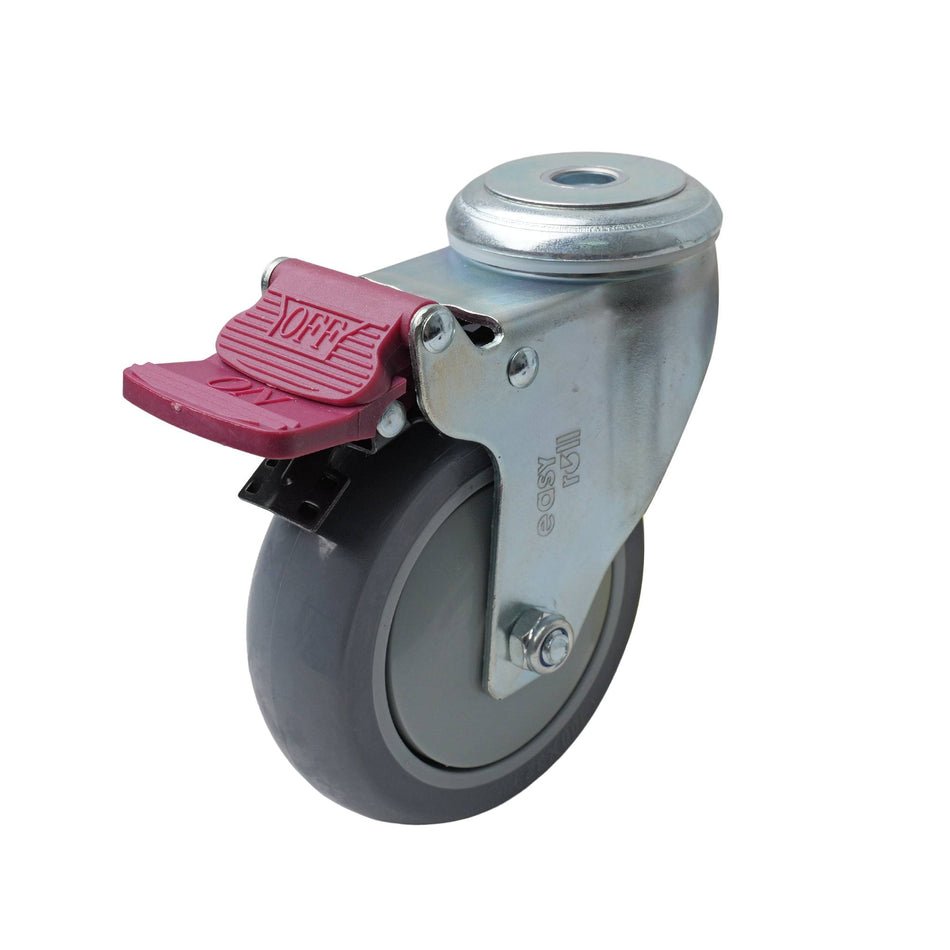 Easyroll 100mm Grey Urethane Bolt Hole G6 Series Castor 120kg