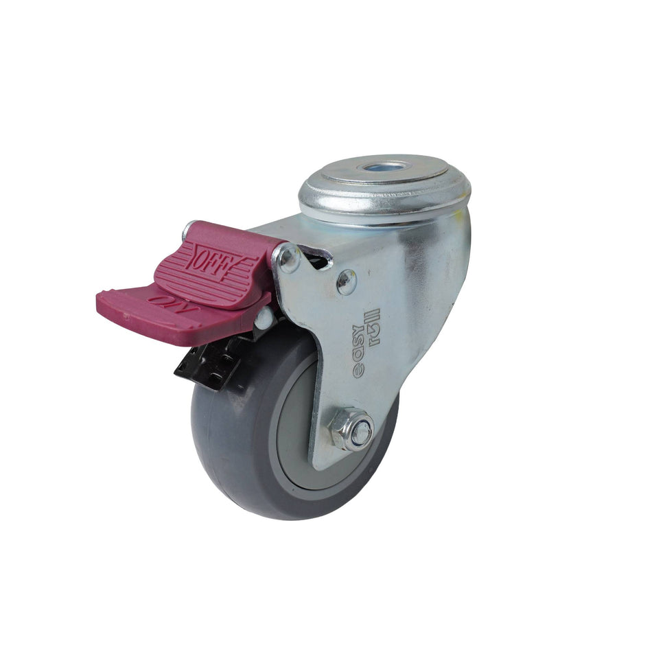 Easyroll 75mm Grey Urethane Bolt Hole G6 Series Castor 90kg