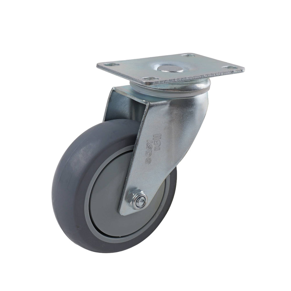 Easyroll 100mm Grey Rubber Swivel Plate G6 Series Castor 120kg