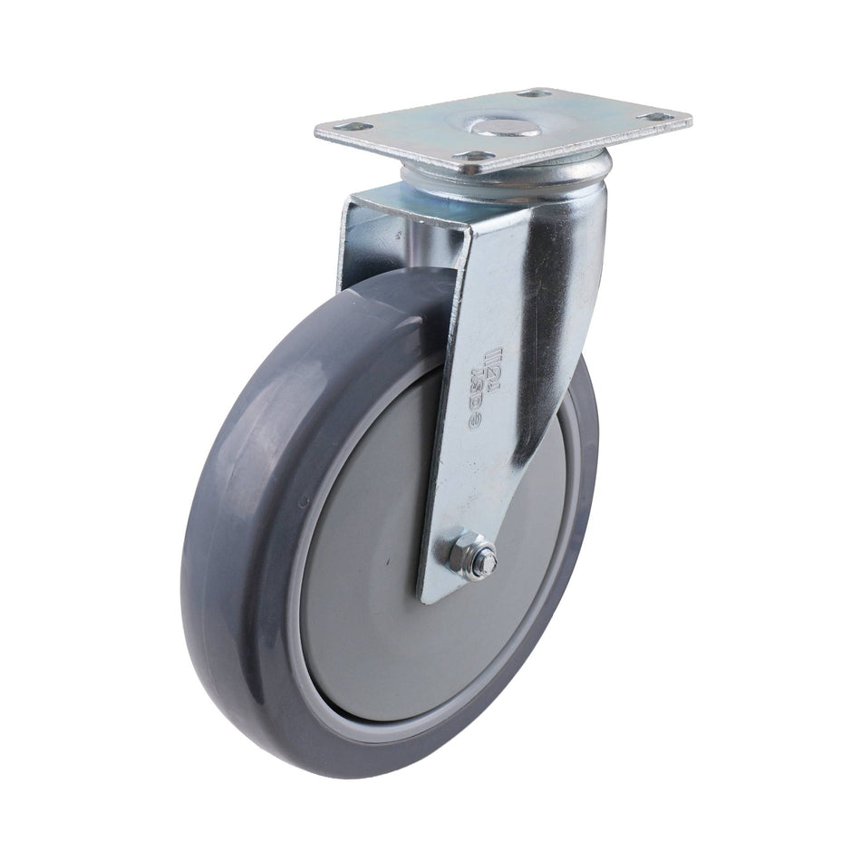 Easyroll 150mm Grey Rubber Swivel Plate G6 Series Castor 130kg