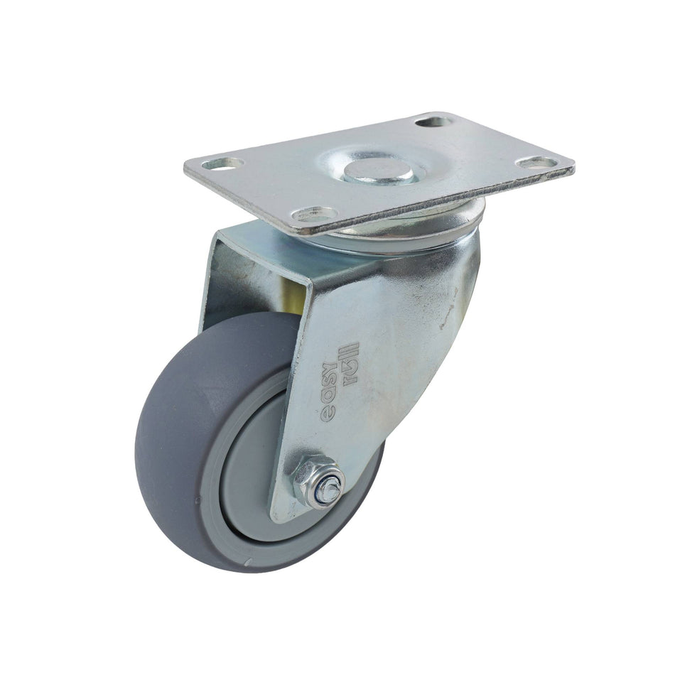 Easyroll 75mm Grey Rubber Swivel Plate G6 Series Castor 90kg