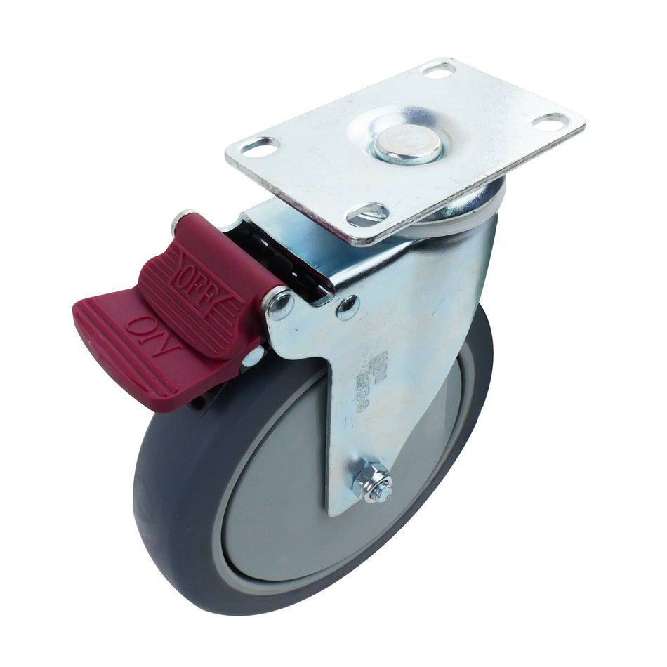 Easyroll 150mm Grey Rubber Swivel Plate G6 Series Castor 130kg