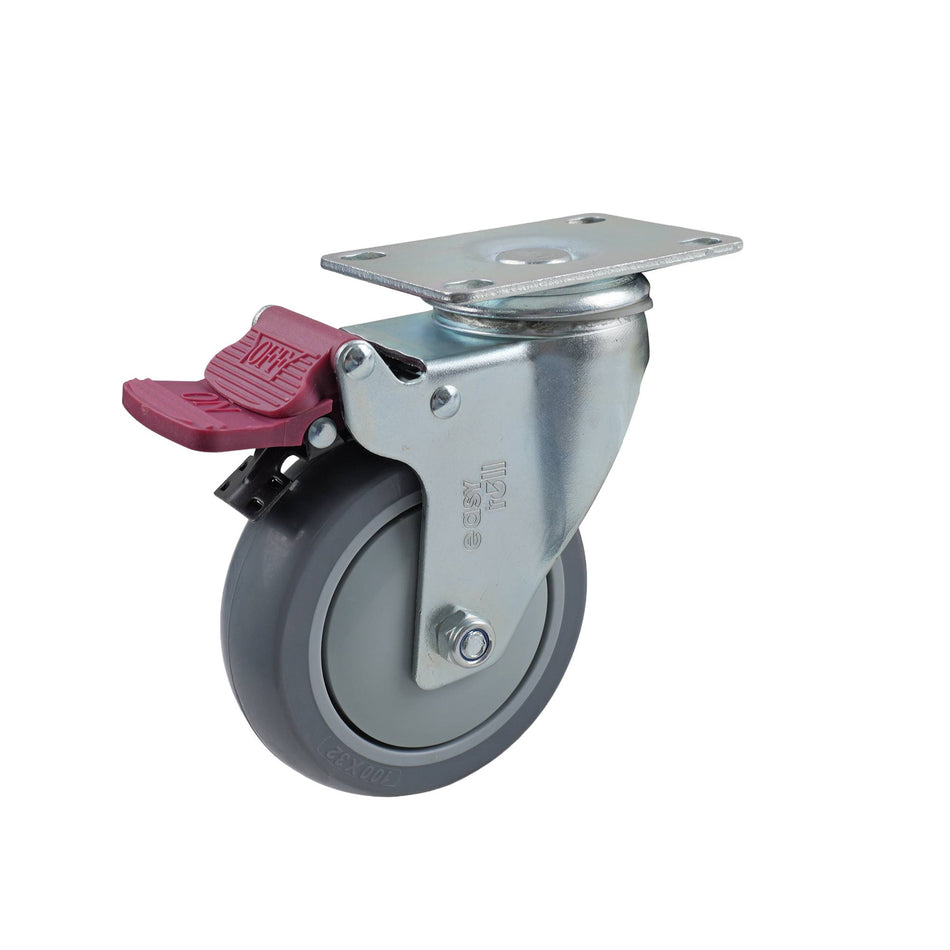 Easyroll 100mm Grey Urethane Swivel G6 Series Castor 120kg