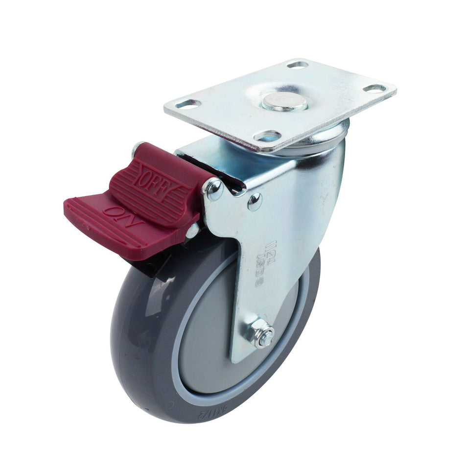 Easyroll 125mm Grey Urethane Swivel G6 Series Castor 130kg
