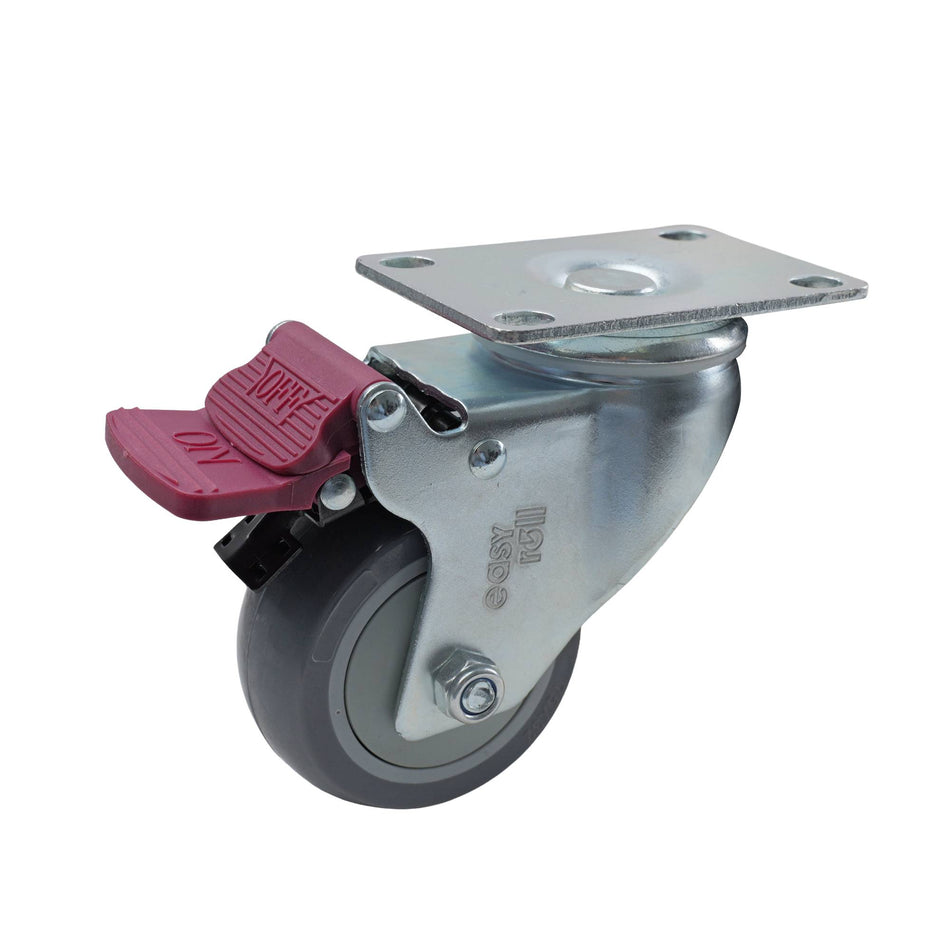Easyroll 75mm Grey Urethane Swivel G6 Series Castor 90kg