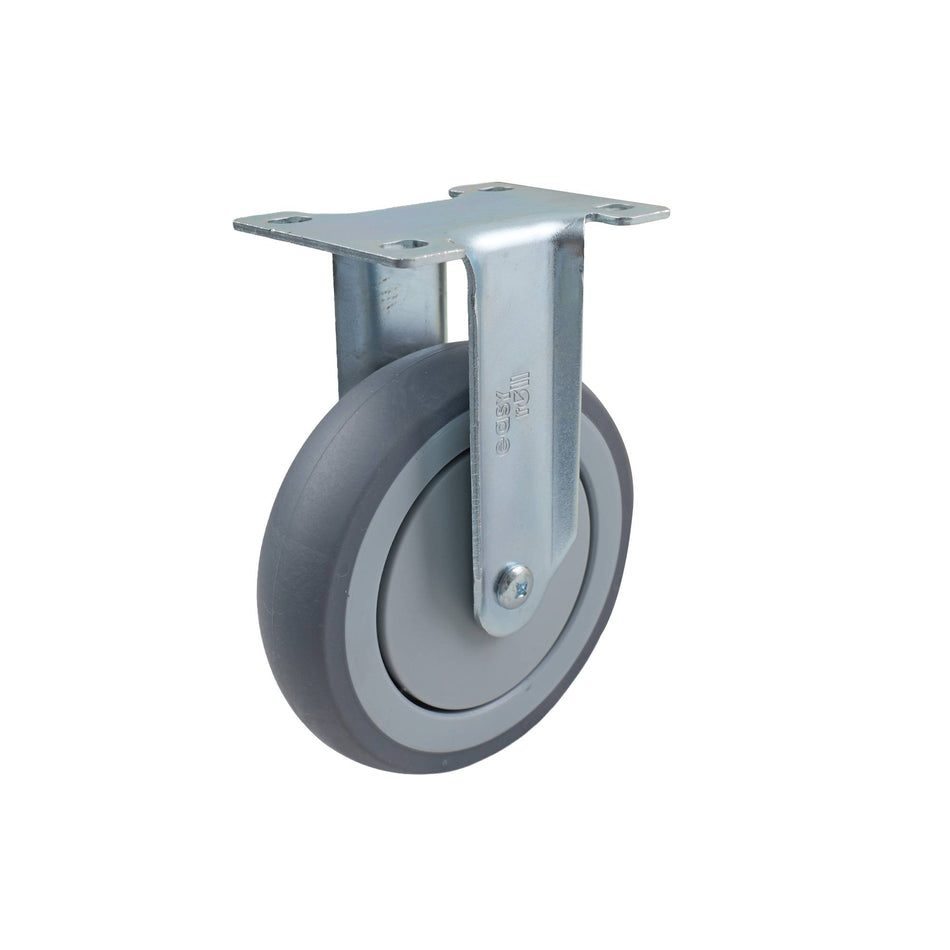 Easyroll 150mm Grey Rubber Fixed Plate G6 Series Castor 130kg