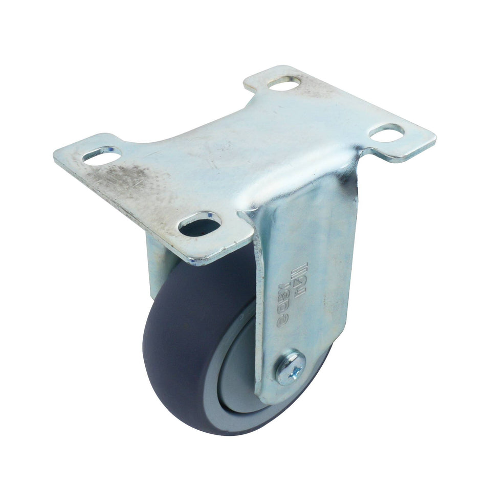 Easyroll 75mm Grey Rubber Fixed Plate G6 Series Castor 90kg