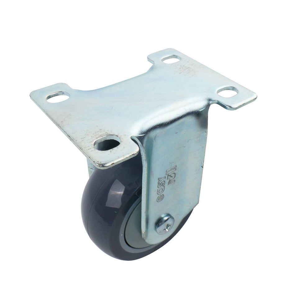 Easyroll 75mm Grey Urethane Fixed Plate G6 Series Castor 90kg