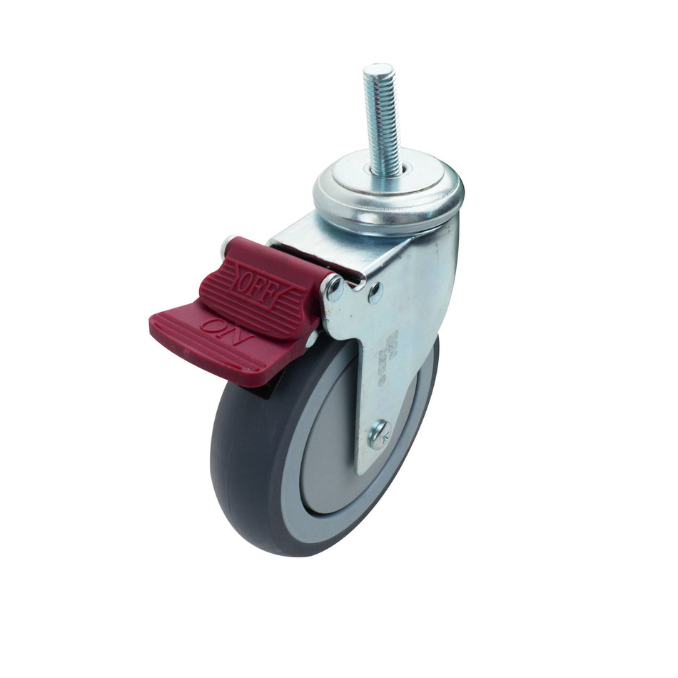 Easyroll 125mm Grey Rubber Swivel Brake G6 Series Castor 130kg