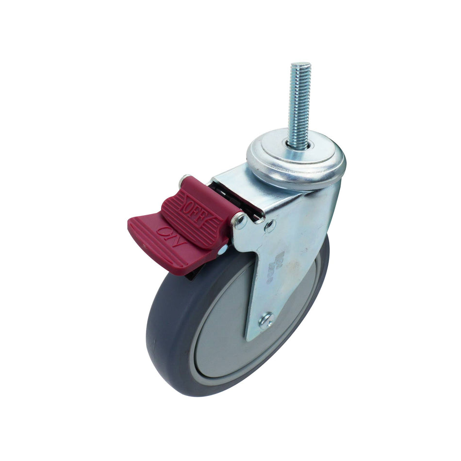 Easyroll 150mm Grey Rubber Swivel Brake G6 Series Castor 130kg