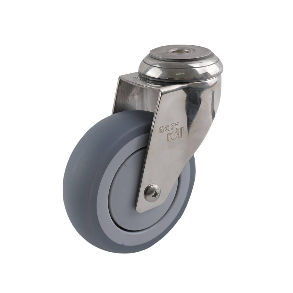 Easyroll 100mm Grey Rubber Bolt Hole G7 Series Castor 100kg