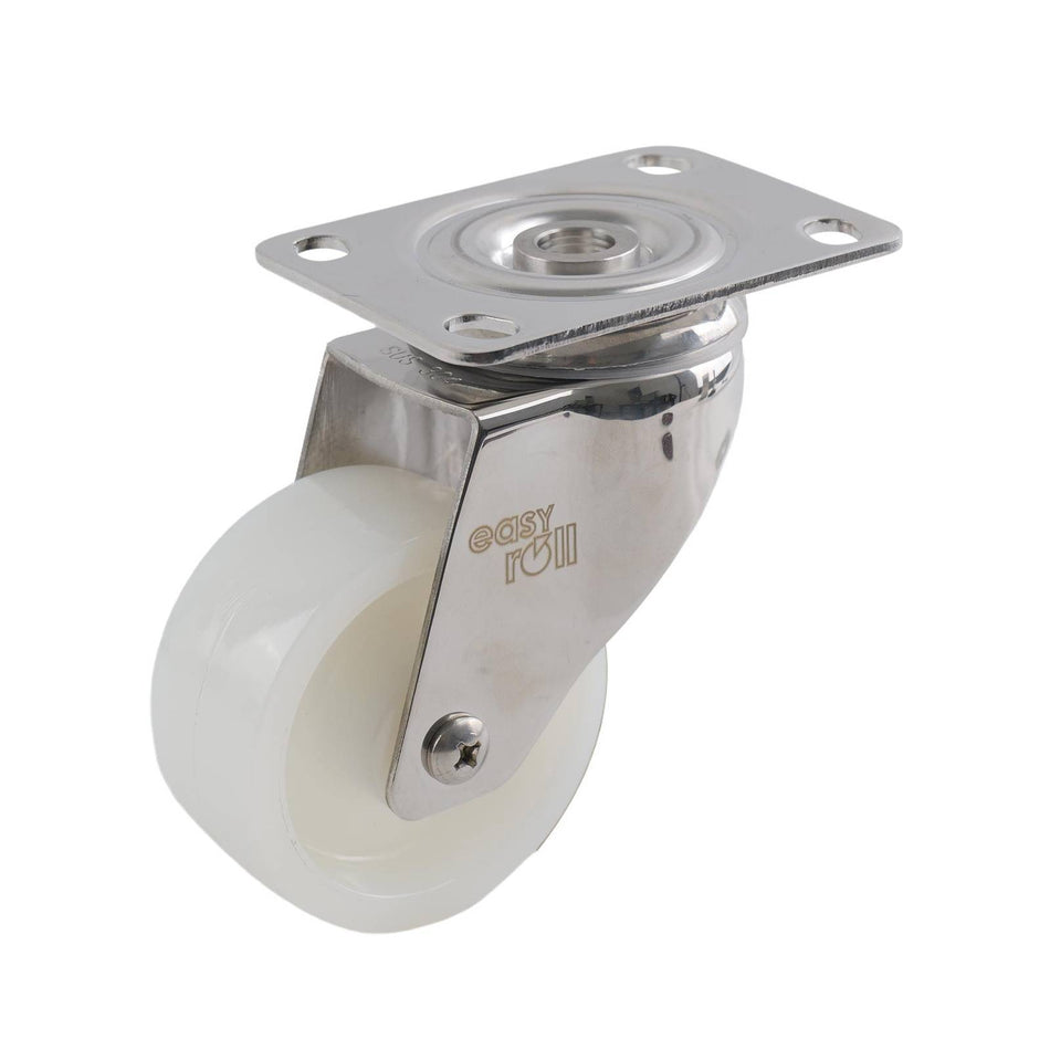 Easyroll 75mm White Nylon Swivel Plate G7 Series Castor 80kg
