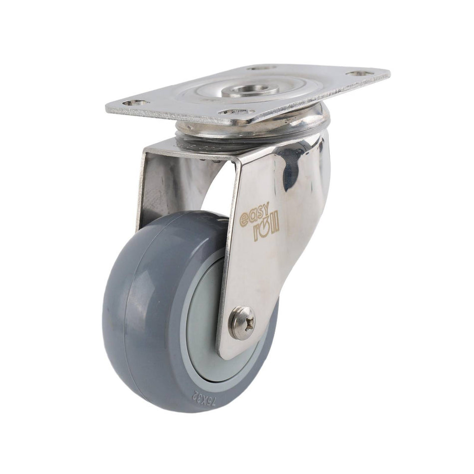 Easyroll 75mm Grey Urethane Swivel Plate G7 Series Castor 80kg