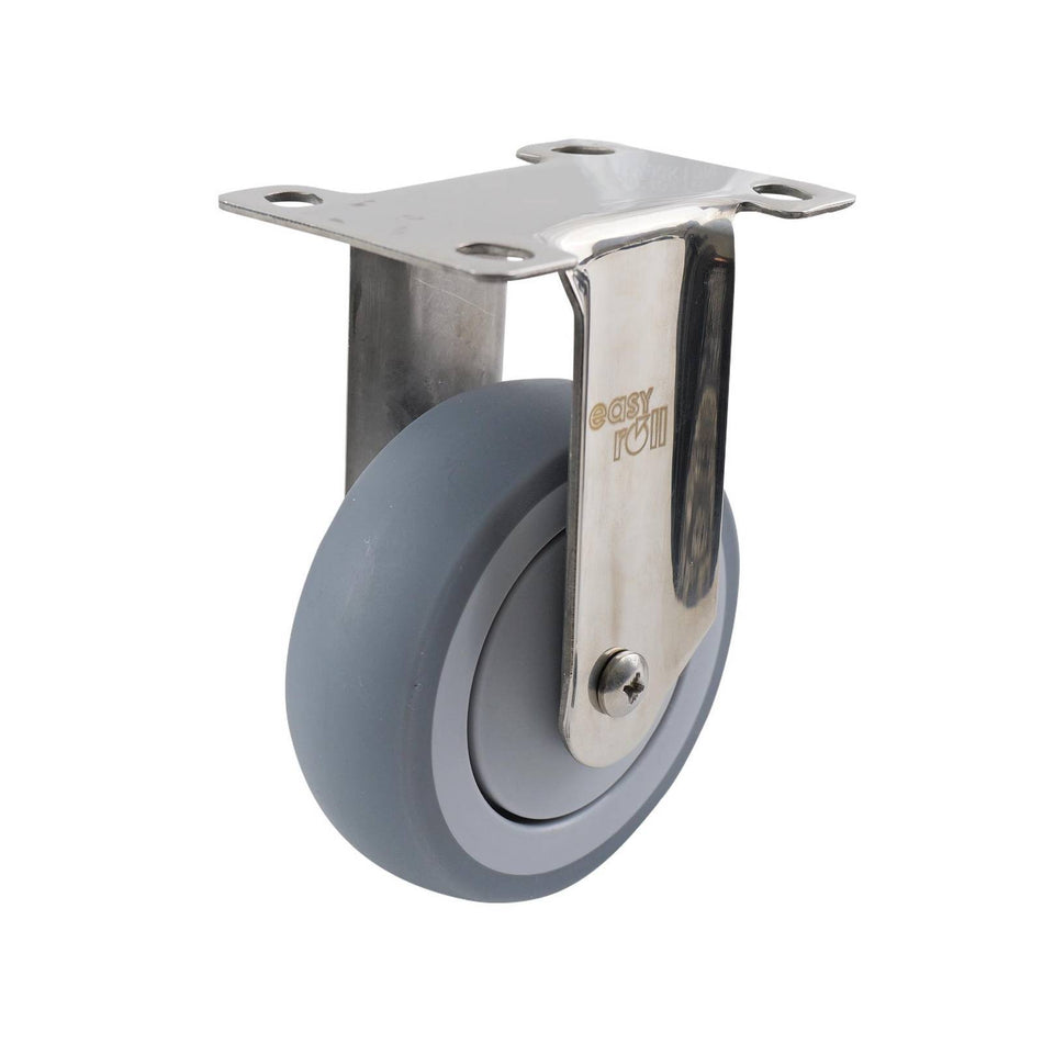 Easyroll 100mm Grey Rubber Swivel Plate G7 Series Castor 80kg