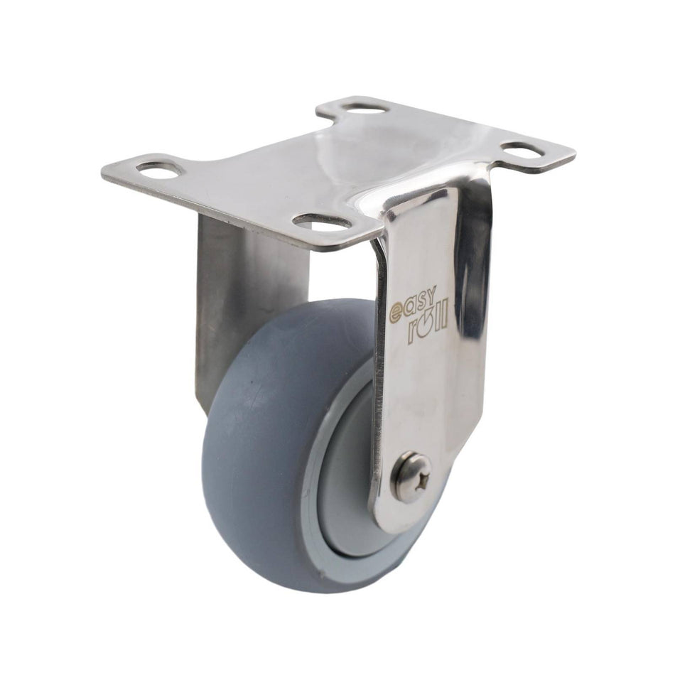 Easyroll 75mm Grey Rubber Fixed Plate G7 Series Castor 80kg