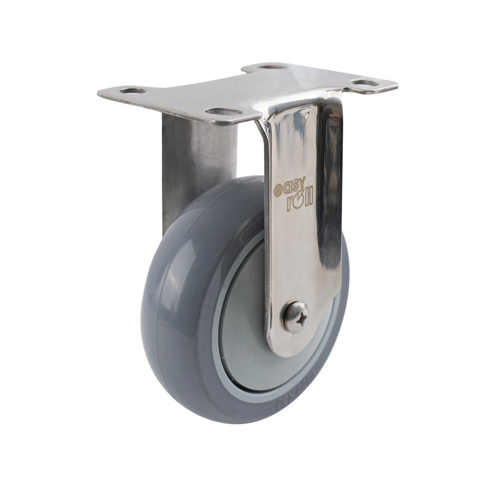 Easyroll 100mm Grey Urethane Fixed Plate G7 Series Castor 100kg