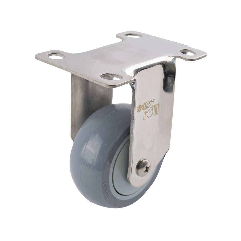 Easyroll 75mm Grey Urethane Fixed Plate G7 Series Castor 80kg