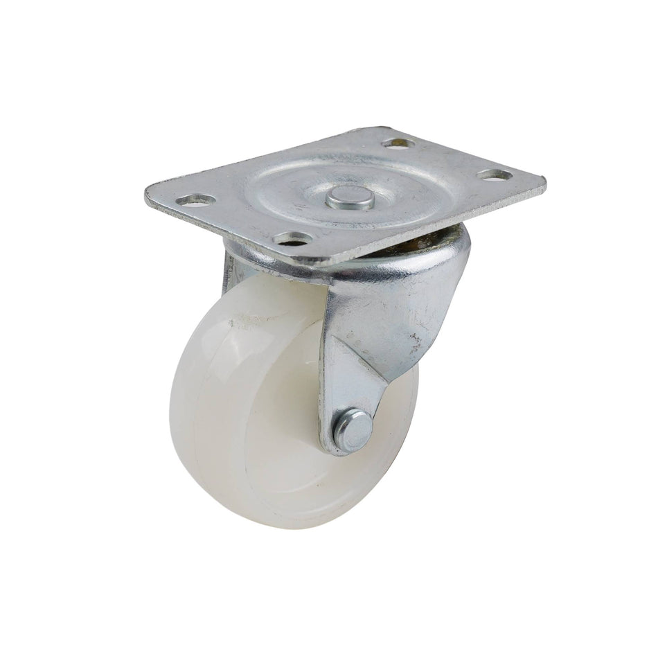 Easyroll 50mm White Nylon Swivel Plate I1 Series Castor 40kg