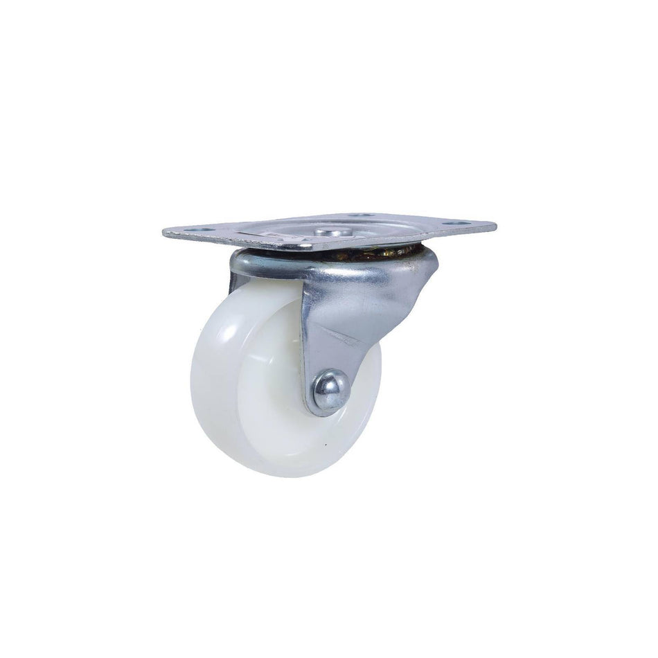 Easyroll 63mm White Nylon Swivel Plate I1 Series Castor 85kg