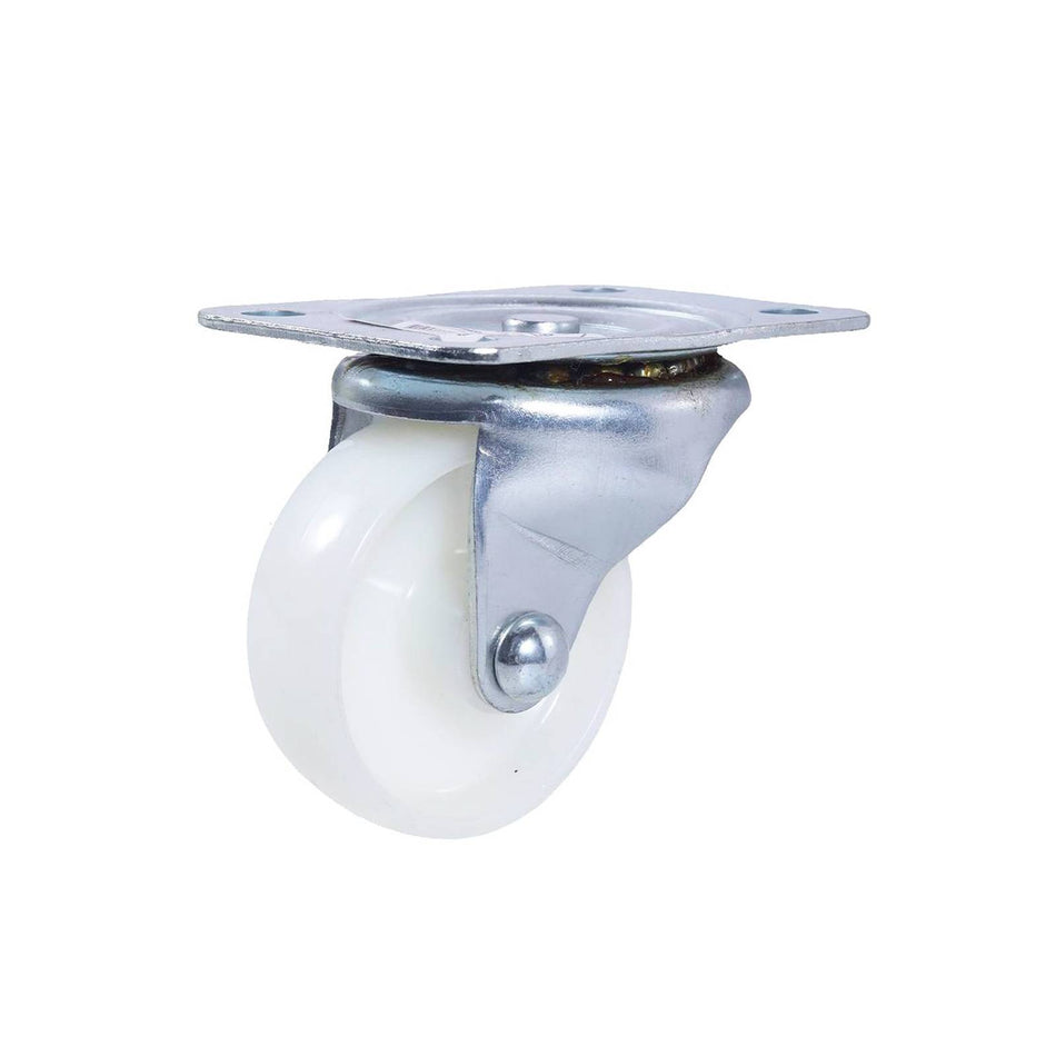 Easyroll 75mm White Nylon Swivel Plate I1 Series Castor 120kg