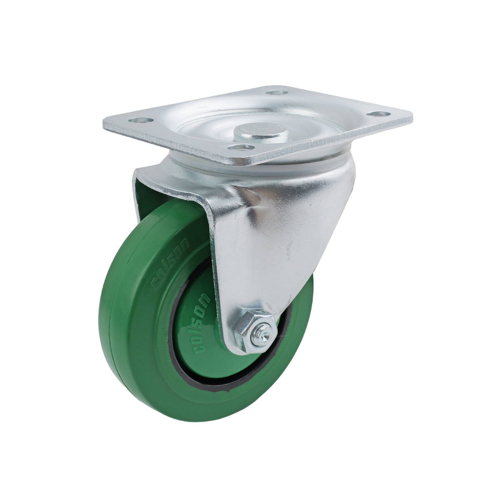 Colson 100mm Green Rubber Swivel Plate I3 Series Castor 170kg