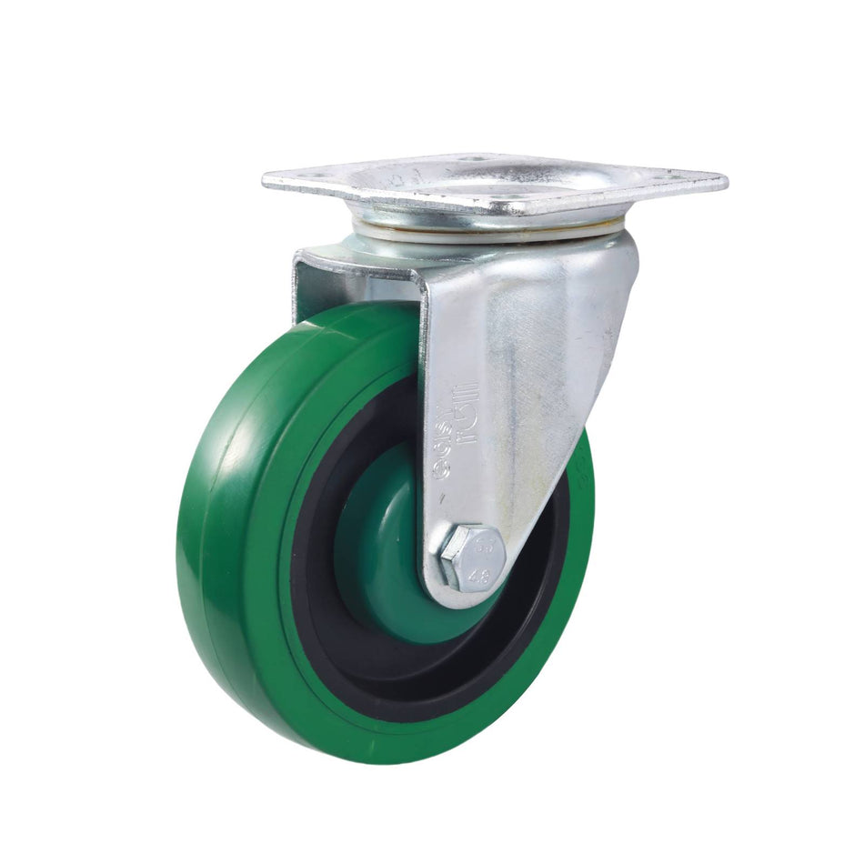 Easyroll 125mm Green Reflex Rubber I3 Series Castors 200kg 1PC