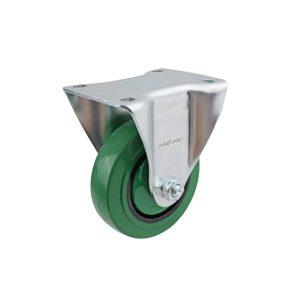 Colson 100mm Green Rubber Fixed Plate I3 Series Castor 170kg