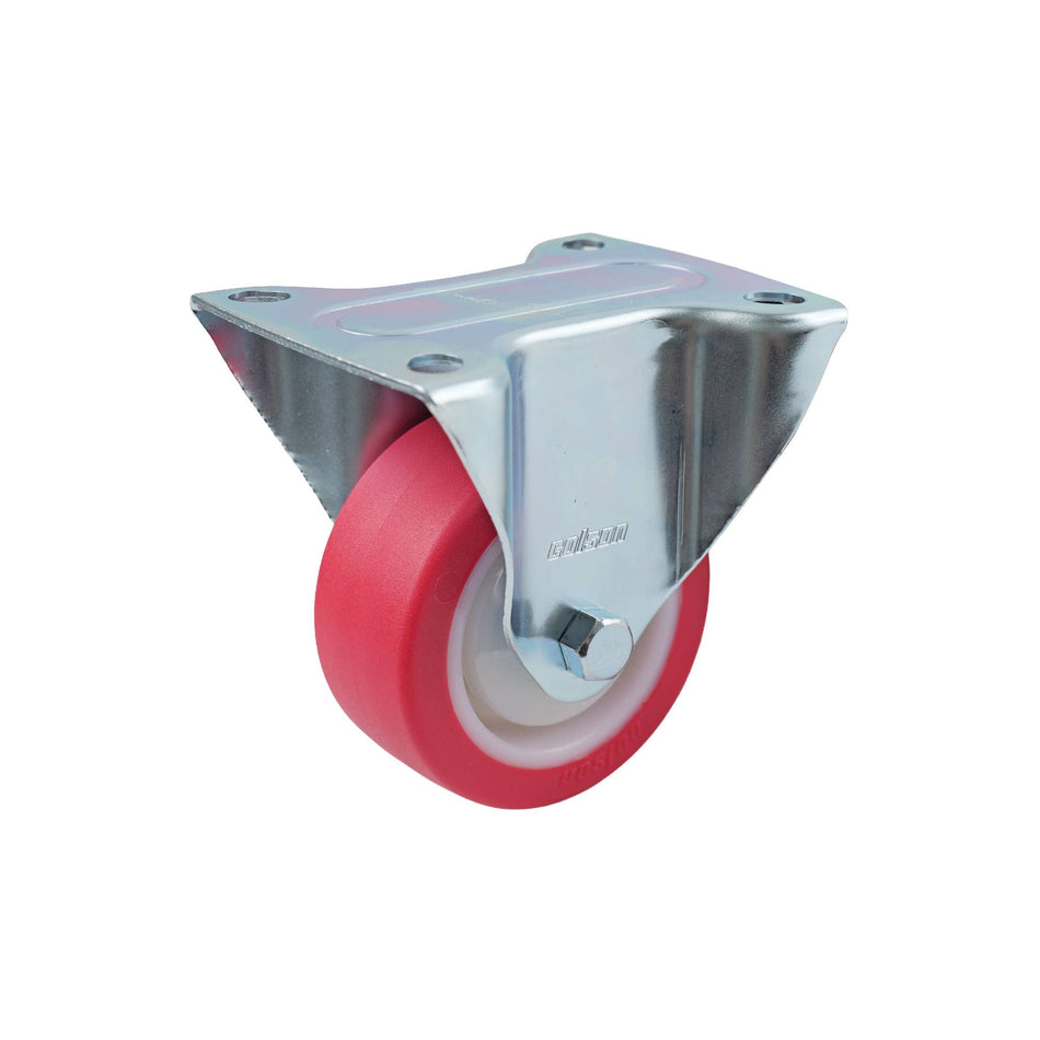 Colson 80mm Red Urethane Fixed Plate I3 Series Castor 130kg