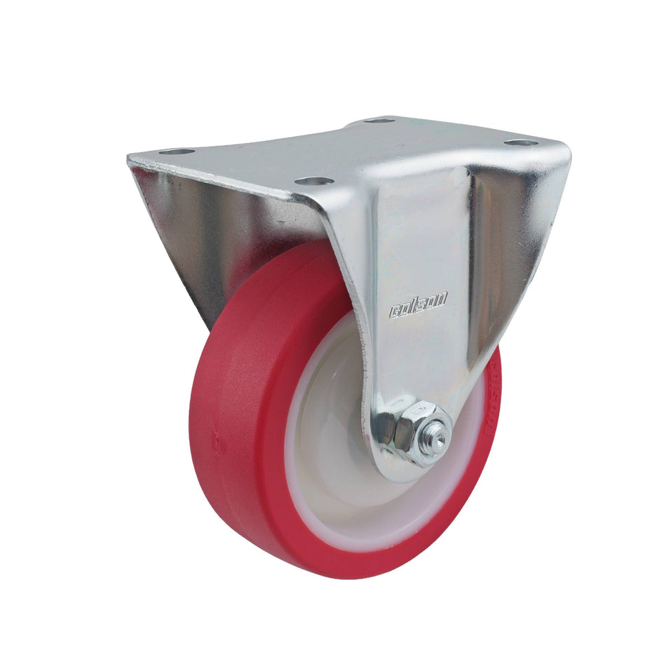 Colson 100mm Red Urethane Fixed Plate I3 Series Castor 230kg