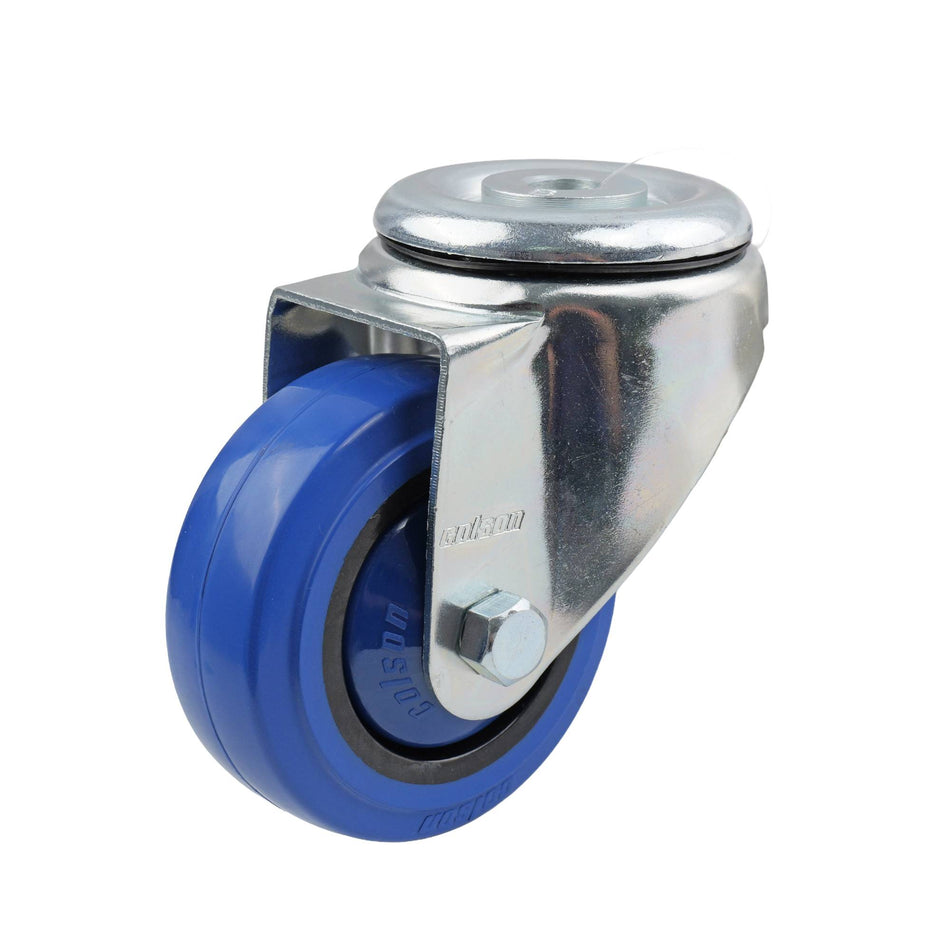 Colson 80mm Blue Rubber Bolt Hole I6 Series Castor 90kg