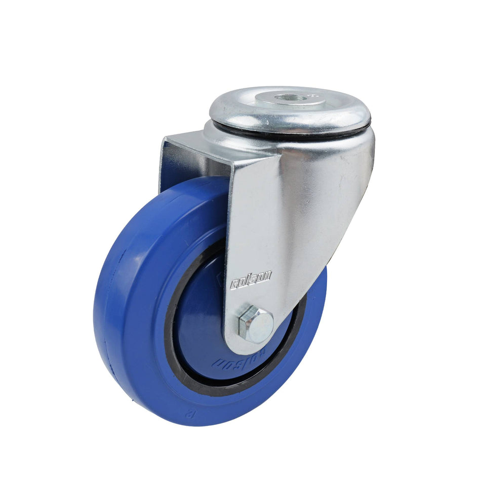 Colson 100mm Blue Rubber Bolt Hole I6 Series Castor 140kg