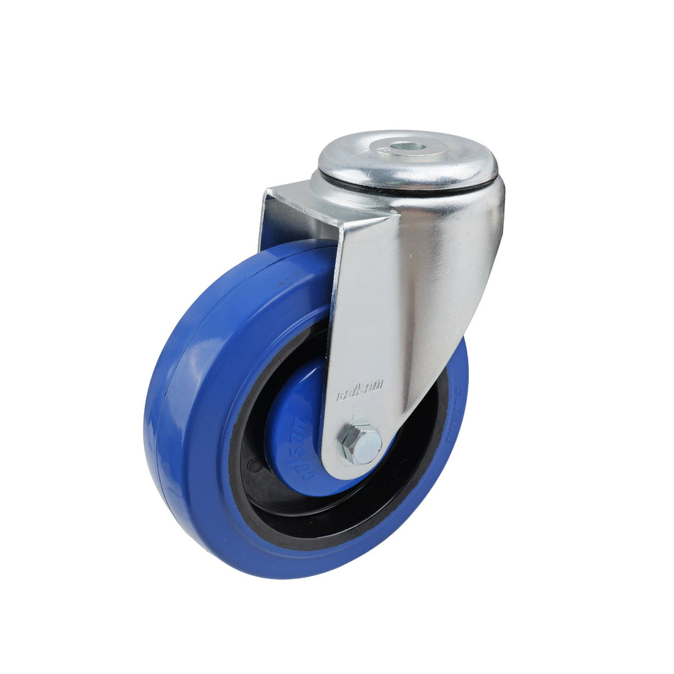 Colson 125mm Blue Rubber Bolt Hole I6 Series Castor 180kg