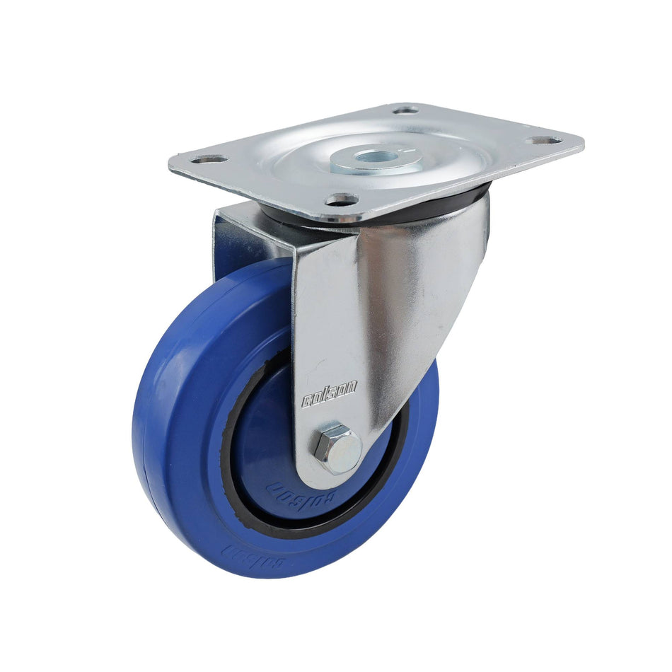 Colson 100mm Blue Rubber Swivel Plate I6 Series Castor 140kg