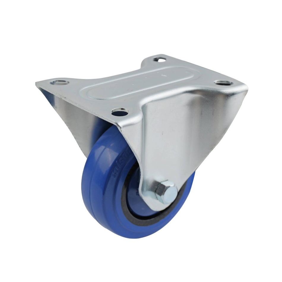Colson 80mm Blue Rubber Fixed Plate I6 Series Castor 90kg
