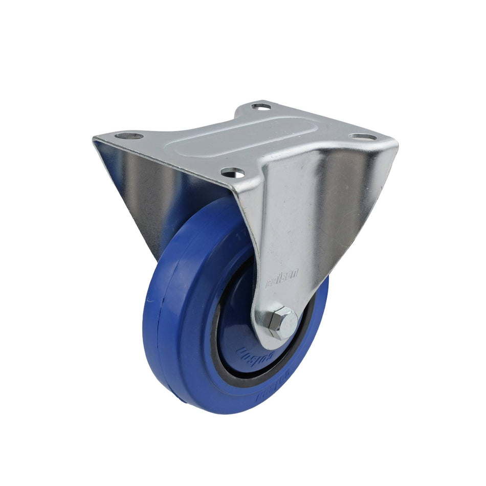 Colson 100mm Blue Rubber Fixed Plate I6 Series Castor 140kg