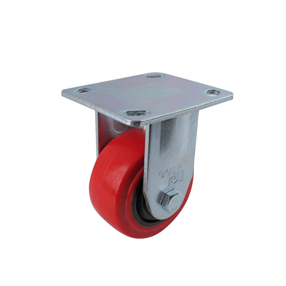 Easyroll 100mm Red Urethane Fixed Plate J2 Series Castor 280kg
