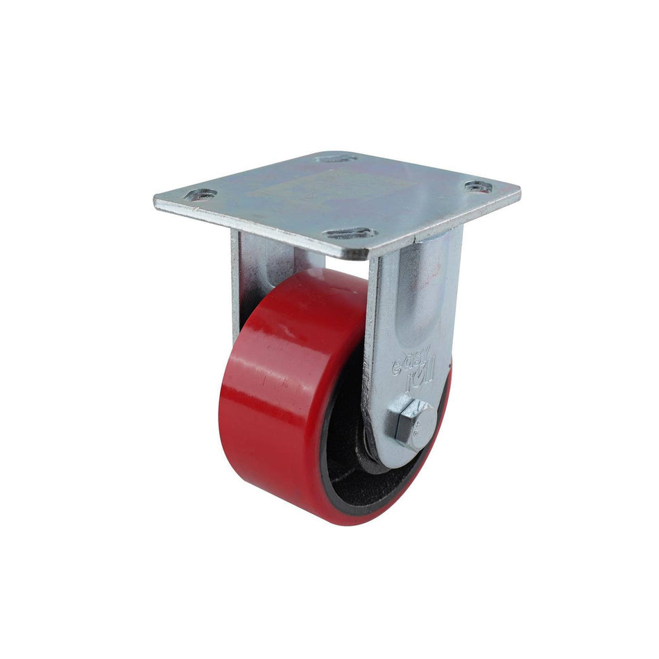 Easyroll 100mm Urethane Cast Iron Fixed Plate J2 Series Castor 320kg