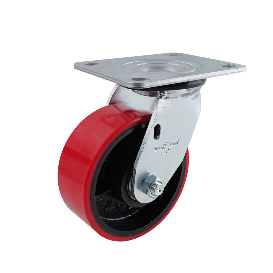 Colson 125mm Urethane on Cast Iron Swivel Plate J3 Series Castor 410kg